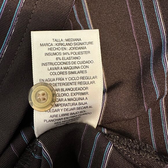 Kirkland Signature Mens Black Striped Performance Short Sleeve Polo Shirt M - Picture 6 of 7